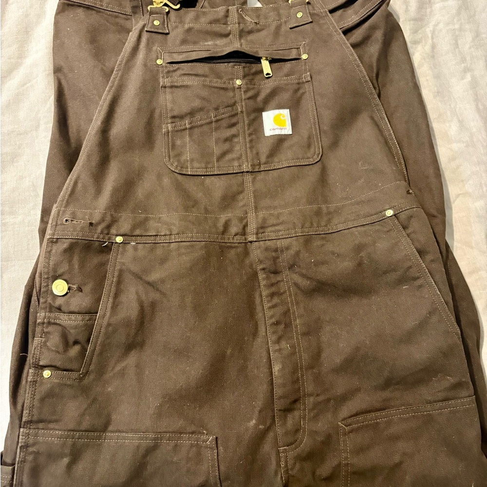 Carhartt Brown Canvas Overalls